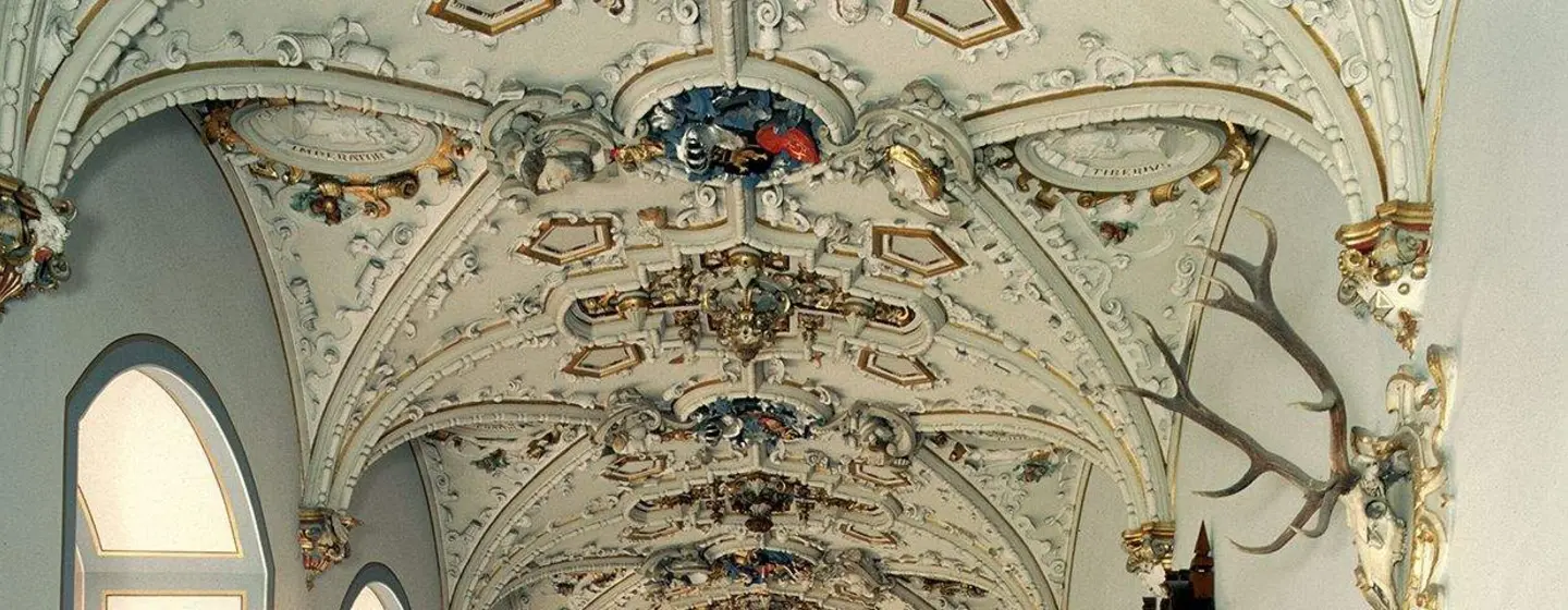 Château de Heidelberg, plafond de stuc dans le Friedrichsbau
