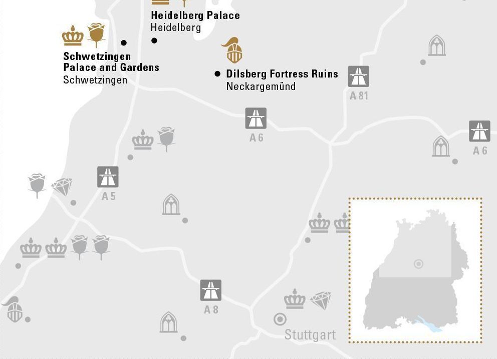 journey map, Illustration: Staatliche Schlösser und Gärten Baden-Württemberg, JUNG:Kommunikation GmbH